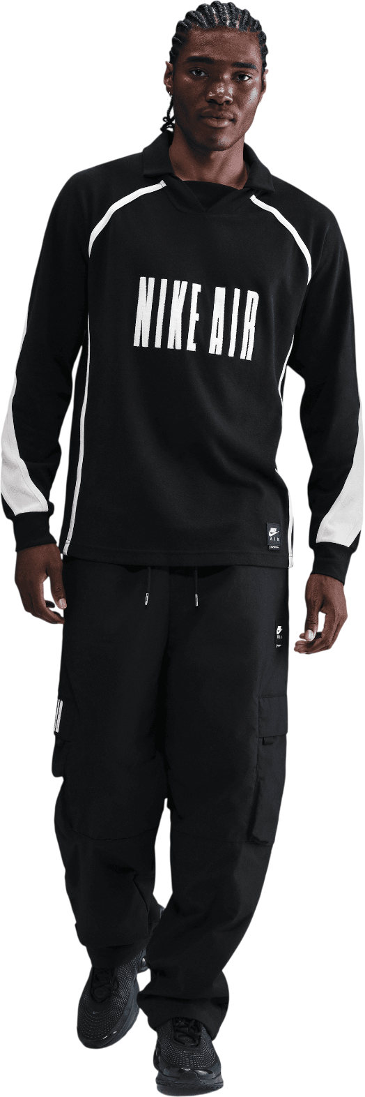 Polo skjorte Nike Air Football Long-Sleeved Polo Shirt Sort | hv1320-010, 1