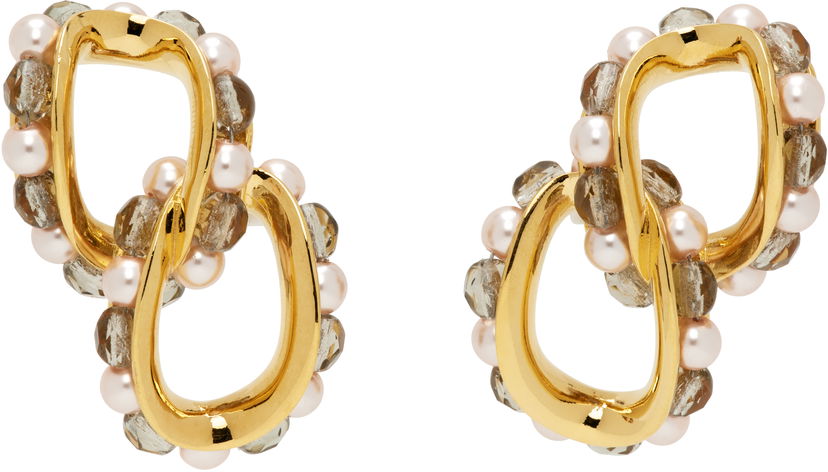 Øreringe KIKO KOSTADINOV Kiko Kostadinov Kandel Gold-Tone, Pearl, and Smoky Quartz Earrings Gul | KKWAW25ER02-156