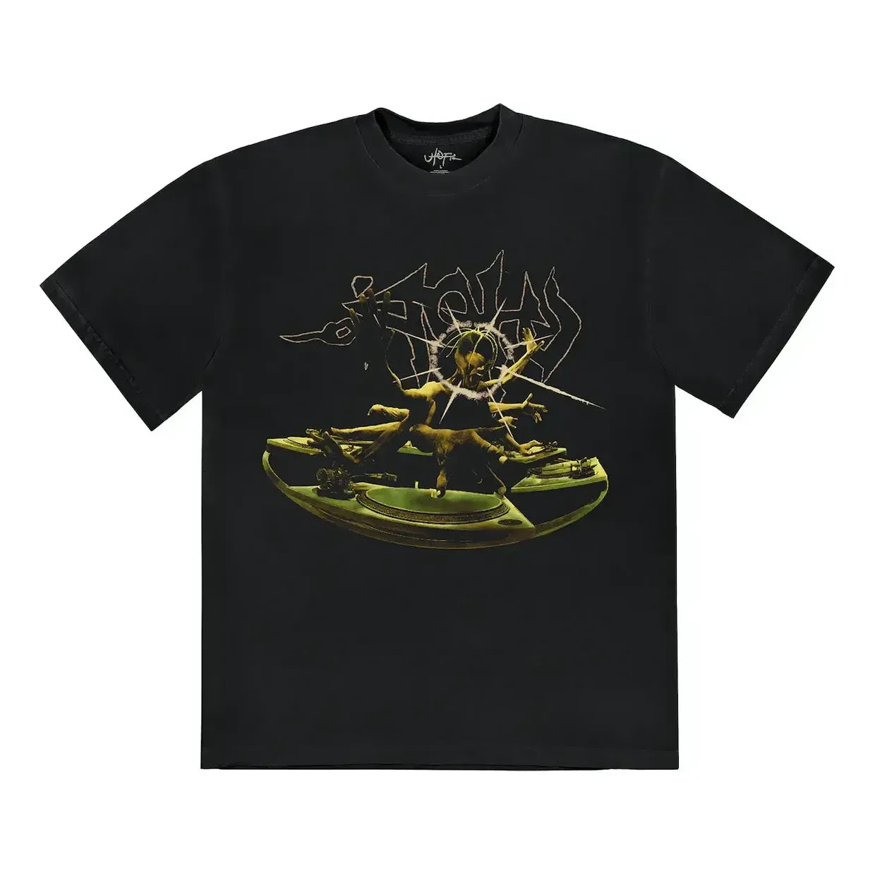 T-shirt Cactus Jack by Travis Scott Travis Scott DJ Graphic T-Shirt Sort | TSUT-SS08, 0