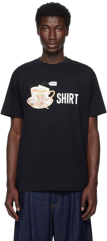 T-shirt Moschino Moschino Teacup Print Organic Cotton T-Shirt Sort | 252ZZ072852411555, 0