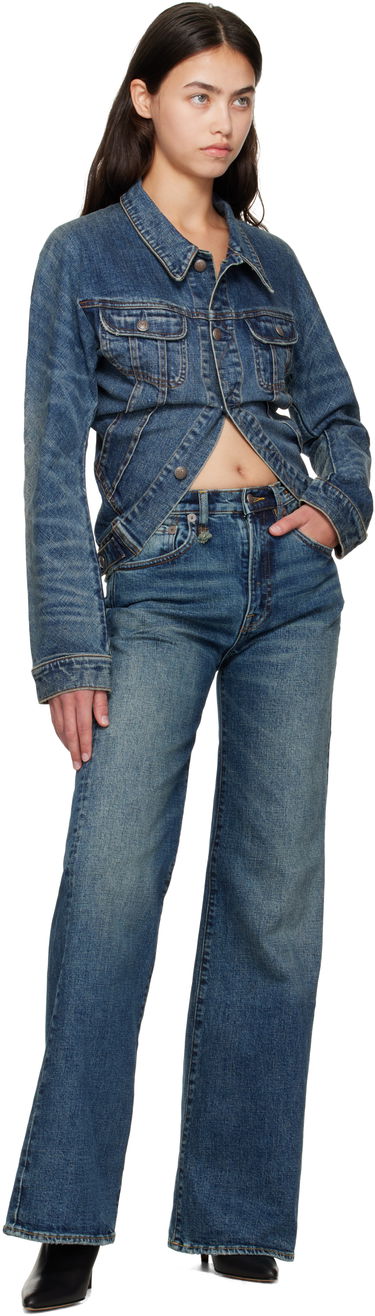 Jakke R13 R13 Skinny Wrap Around Trucker Jacket Blå | R13WD195-D246A, 3