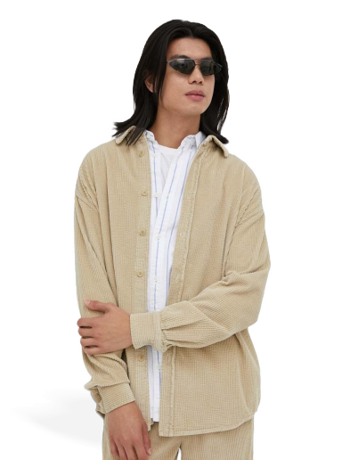 Skjorte American Vintage Corduroy Shirt Beige | MPADO06