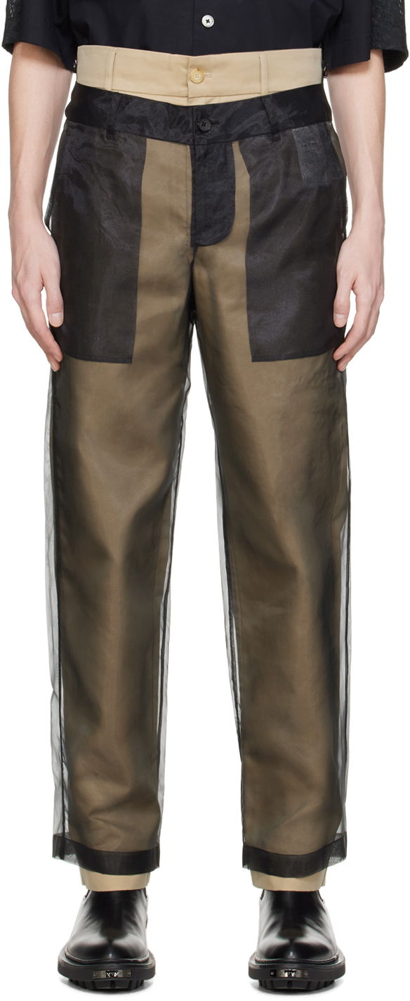 Bukser Feng Chen Wang Feng Chen Wang Layered Trousers Brun | FUS17TR08