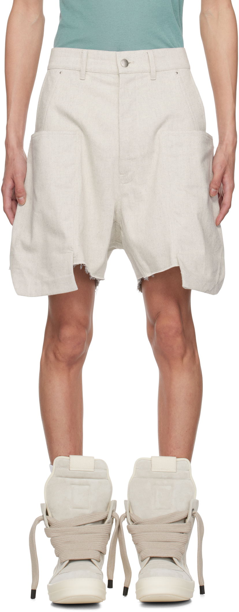 Shorts Rick Owens Rick Owens Hollywood Stefan Cargo Shorts Beige | RU01E5382 DRD