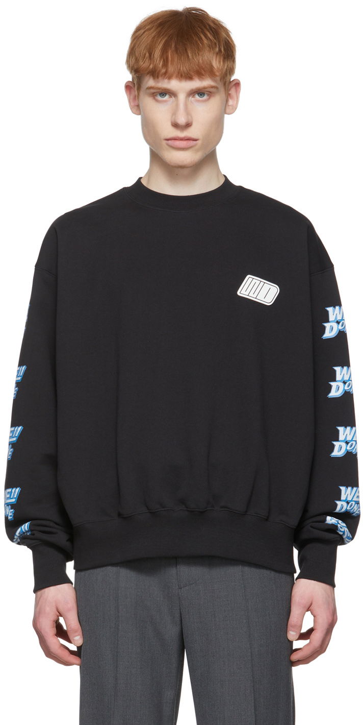 Sweater We11done We11done Logo-Print Sweatshirt Sort | WD-TS1-22-693-U-BK, 0