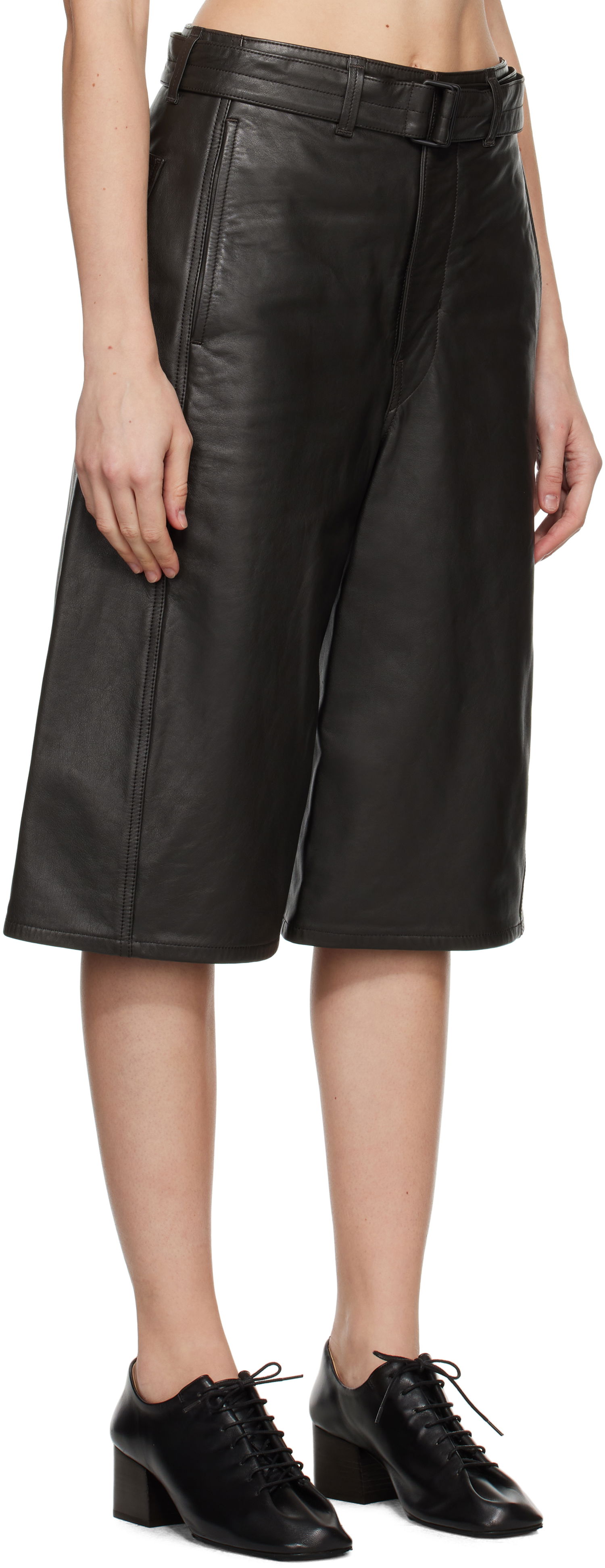 Shorts LEMAIRE Lemaire Bermuda Leather Shorts Sort | PA1141 LL0095, 1