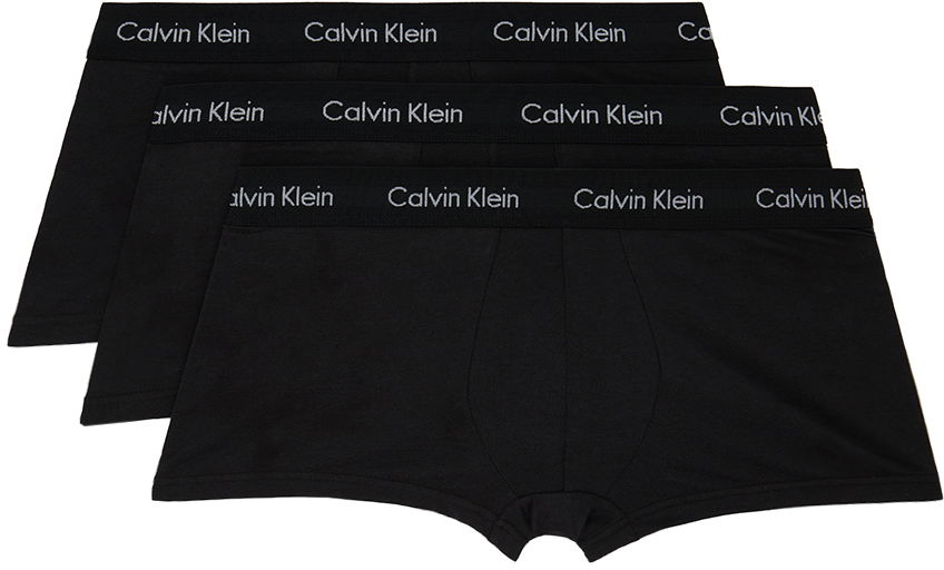 Boksere CALVIN KLEIN Underwear Three-Pack Low-Rise Boxers Sort | NB2614G, 0
