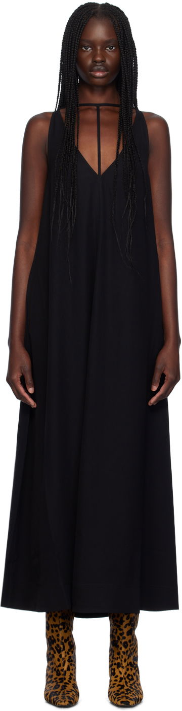 Kjole TOTEME T-Strap Maxi Dress Sort | 243-WRD0122-FB0020