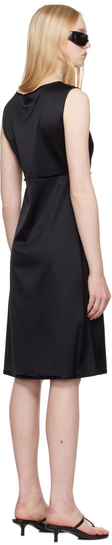 Kjole Maison Margiela MM6 Maison Margiela Satin Stretch Midi Dress Sort | S62DA0048 M35143, 2