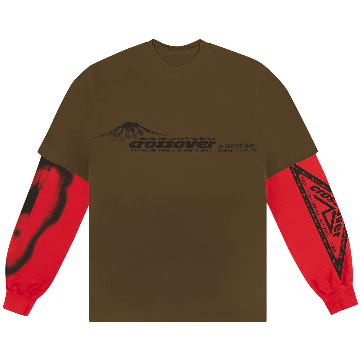 T-shirt Cactus Jack by Travis Scott Crossover Long-Sleeve Brun | CJJ6 CL19 BROW, 1