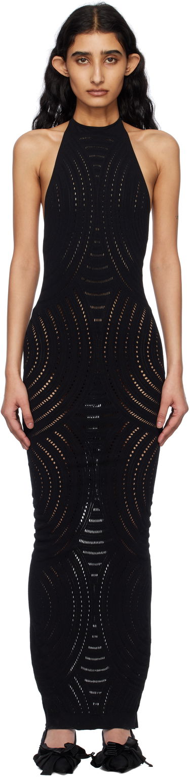 Kjole MISBHV MISBHV Mesh Halter Maxi Dress Sort | 250W814, 0