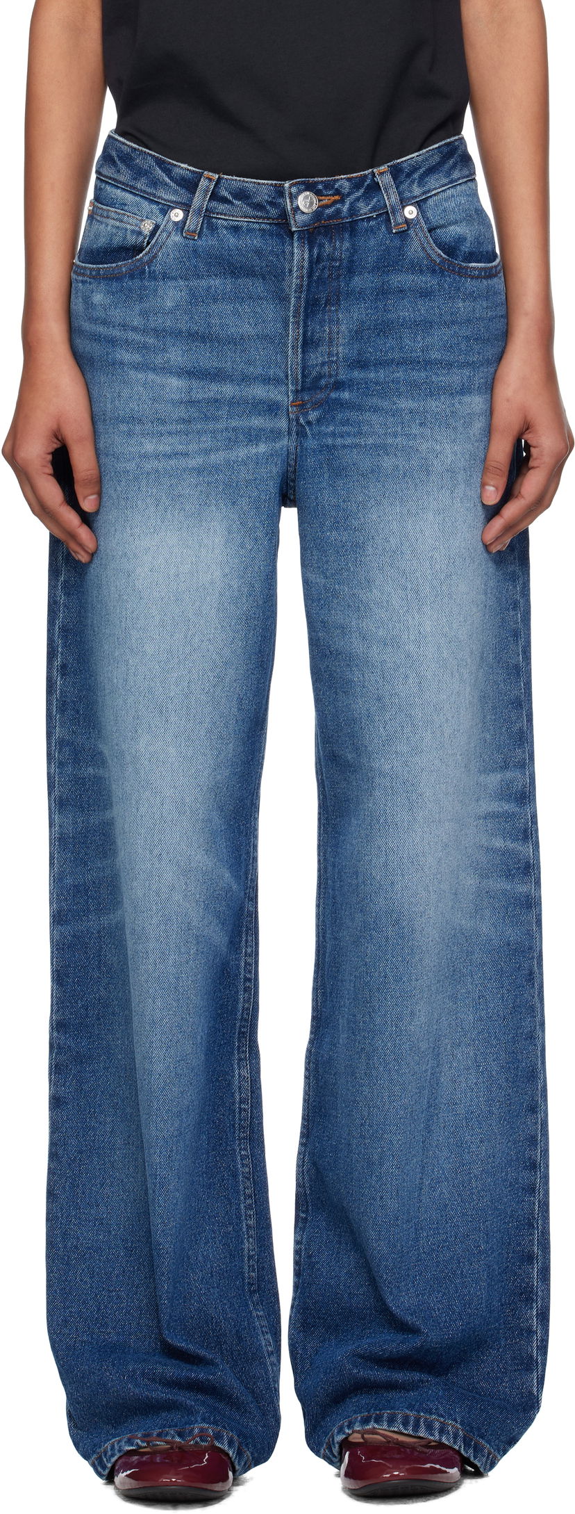 Jeans A.P.C. A.P.C. Elisabeth Wide-Leg Jeans Blå | COHJL-F09181