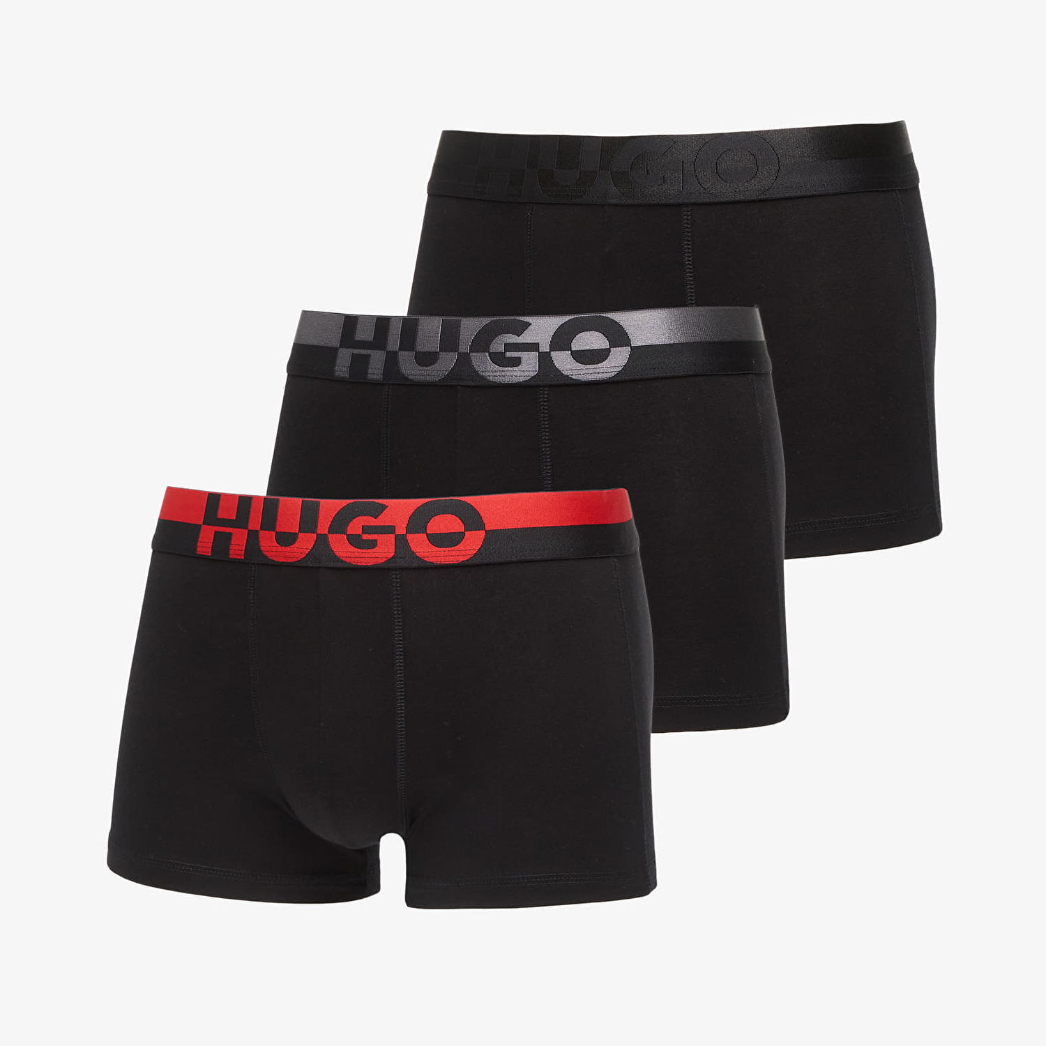 Boksere BOSS HUGO Men's 3-Pack Split Logo Trunks Sort | 50545667-002, 0