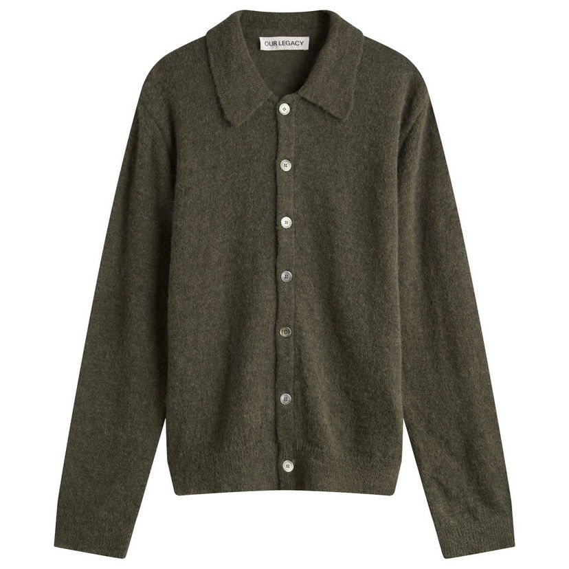 Sweater OUR LEGACY Our Legacy Evening Polo Fuzzy Alpaca Grøn | M4253EM