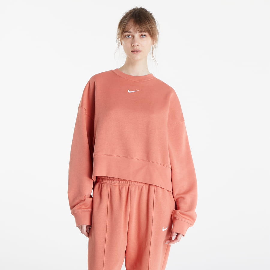 Sweatshirt Nike Sportswear Collection Essentials Oversized Fleece Crew Sweatshirt Lyserød | DJ7665-827, 0
