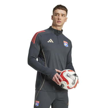 Sweatshirt adidas Performance Olympique Lyon Tiro 25 Competition Training 1/4 Zip Top Grå | JL7747, 3