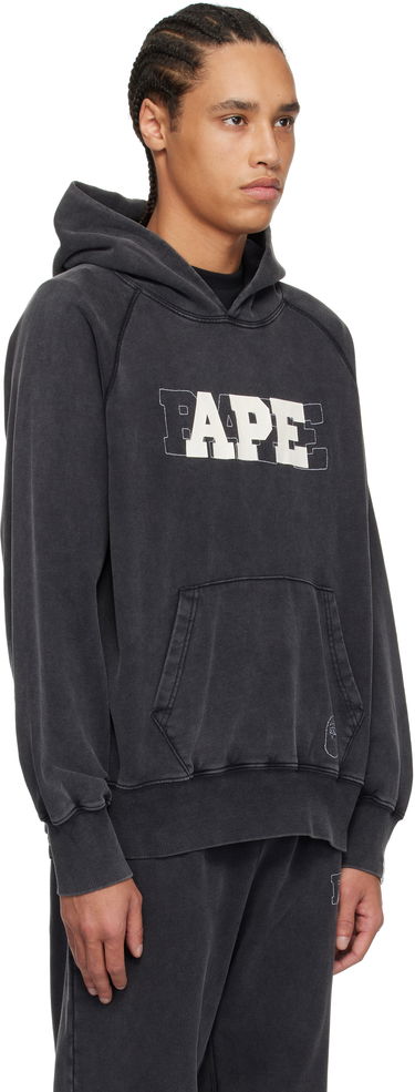 Sweatshirt BAPE A Bathing Ape Washed Effect Relaxed Fit Hoodie Sort | 001PPK801001M, 1