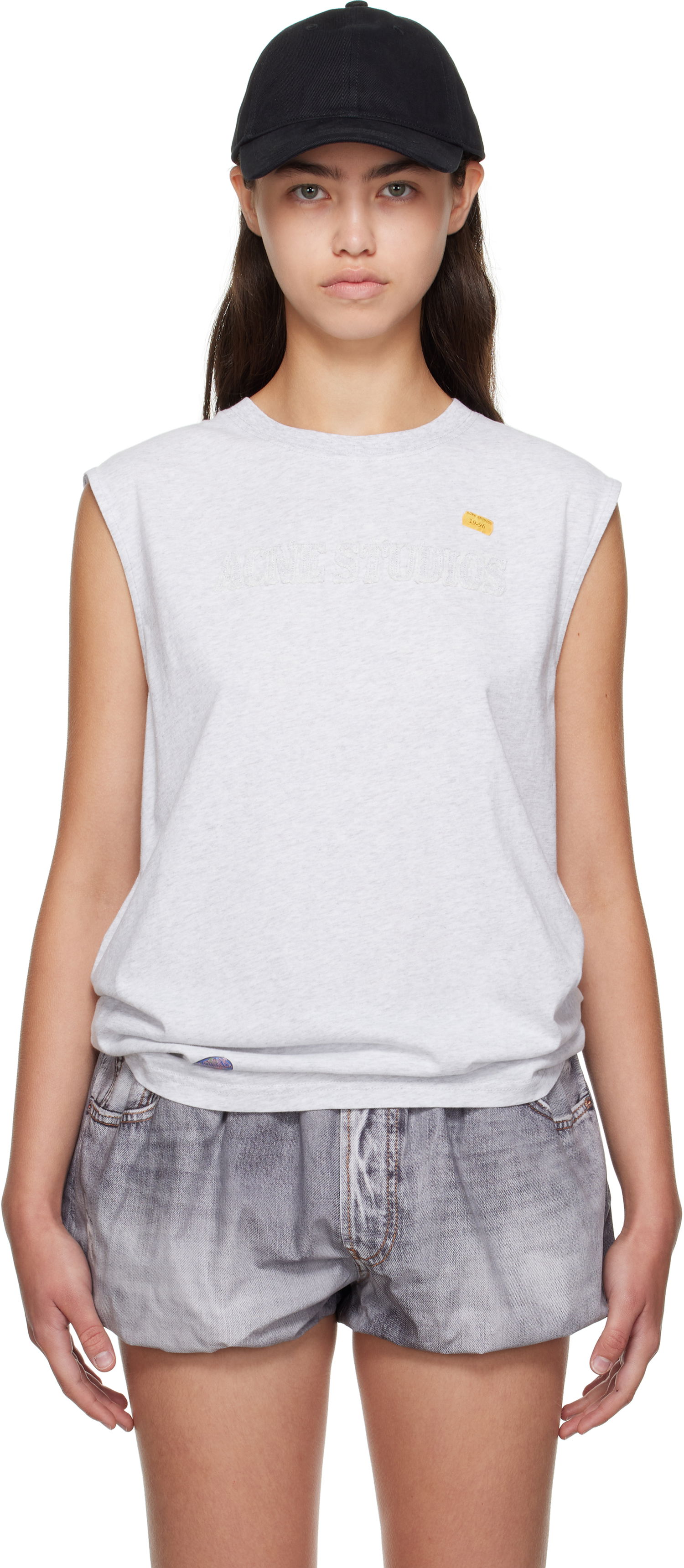 Tanktop Acne Studios Acne Studios Logo Muscle Tee Grå | CL0350-, 0
