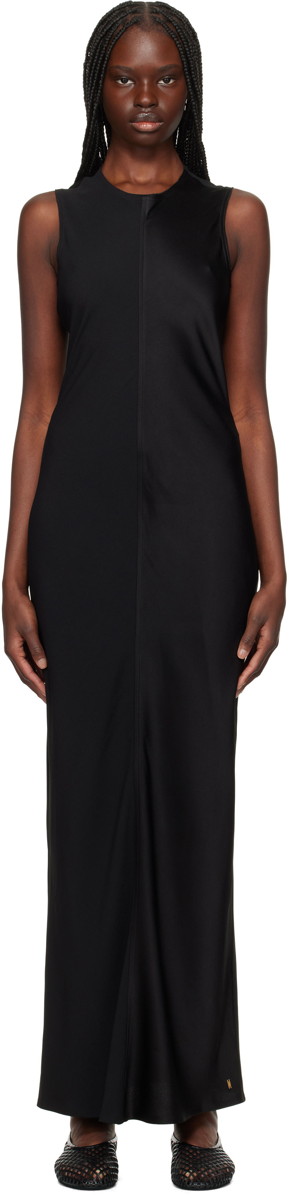 Kjole AMI AMI Paris Straight Maxi Dress Sort | FDR366.AC0014, 0