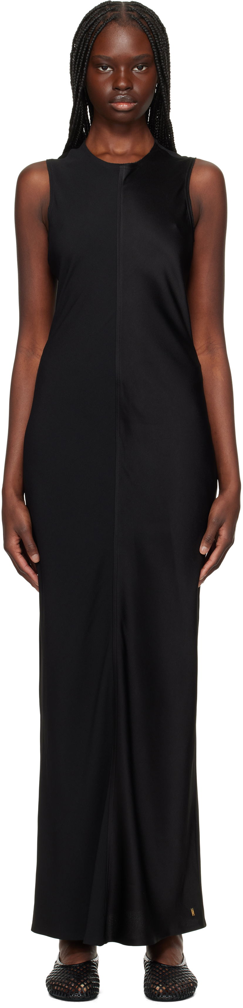 Kjole AMI AMI Paris Straight Maxi Dress Sort | FDR366.AC0014