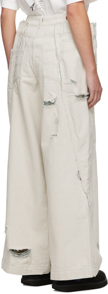 Cargo bukser ADER ERROR Distressed Wide Leg Jeans Beige | BMADFWBT0110WH, 2