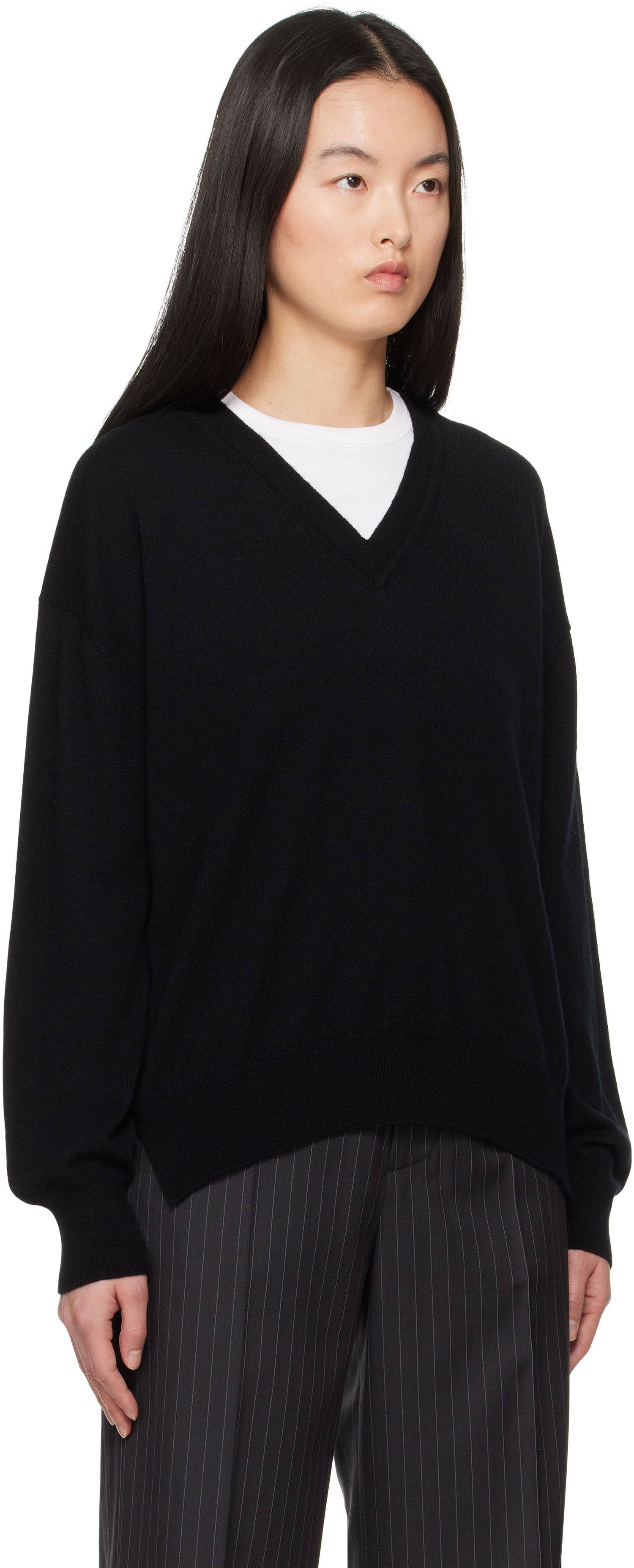 Sweater &Daughter &Daughter Tahra Cashmere V-Neck Sweater Sort | CH04632, 1