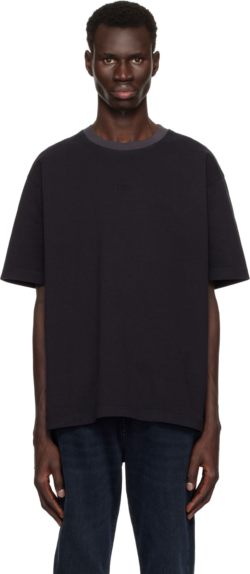 T-shirt BOSS BOSS Embroidered Logo Tee Sort | 50531281