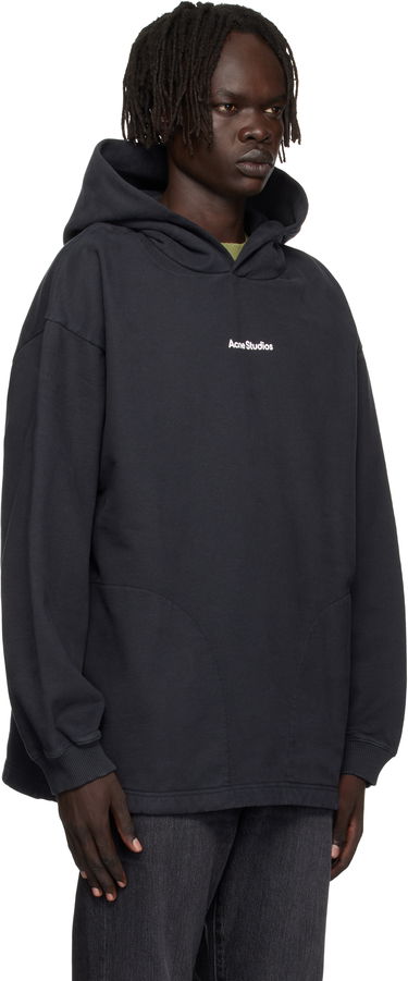 Sweatshirt Acne Studios Black Printed Logo Hoodie Sort | CI0170-, 1