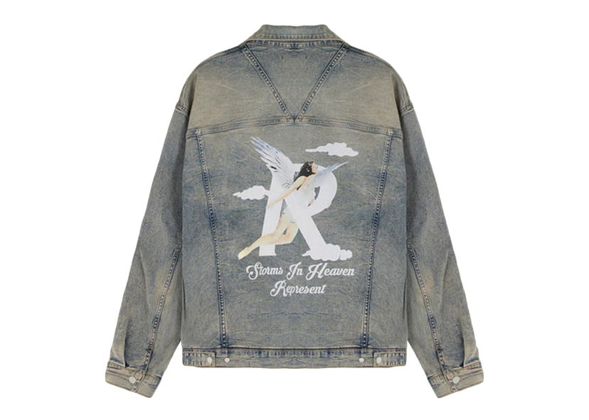 Jakke Represent Clo Represent Storms In Heaven Jacket Blue Cream Grå | M01232-25