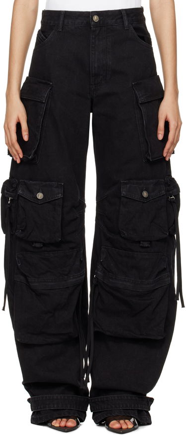 Cargo bukser The Attico Attico Fern Cargo Denim Jeans Sort | 250WCP00084 DDD066AA, 0