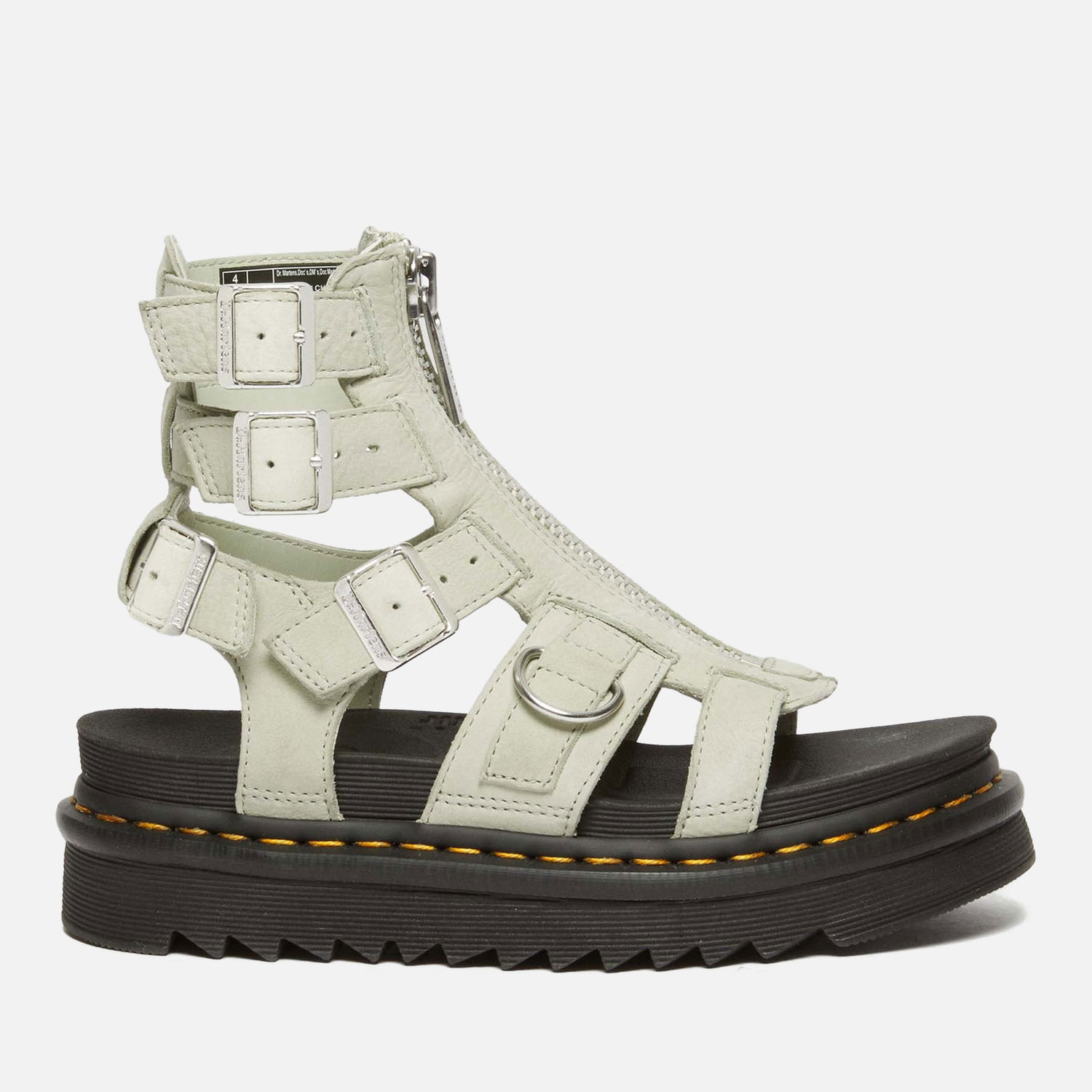 Sneakers og sko Dr. Martens Olson Leather Zip Front Gladiator Sandals Grå | 31542763, 0