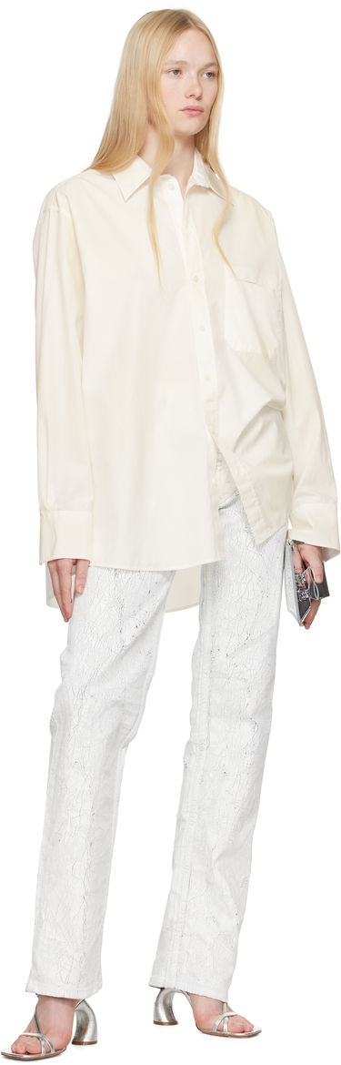 Skjorte Maison Margiela MM6 Maison Margiela Cotton Poplin Long Sleeve Shirt Hvid | S62DT0035 M35458, 3