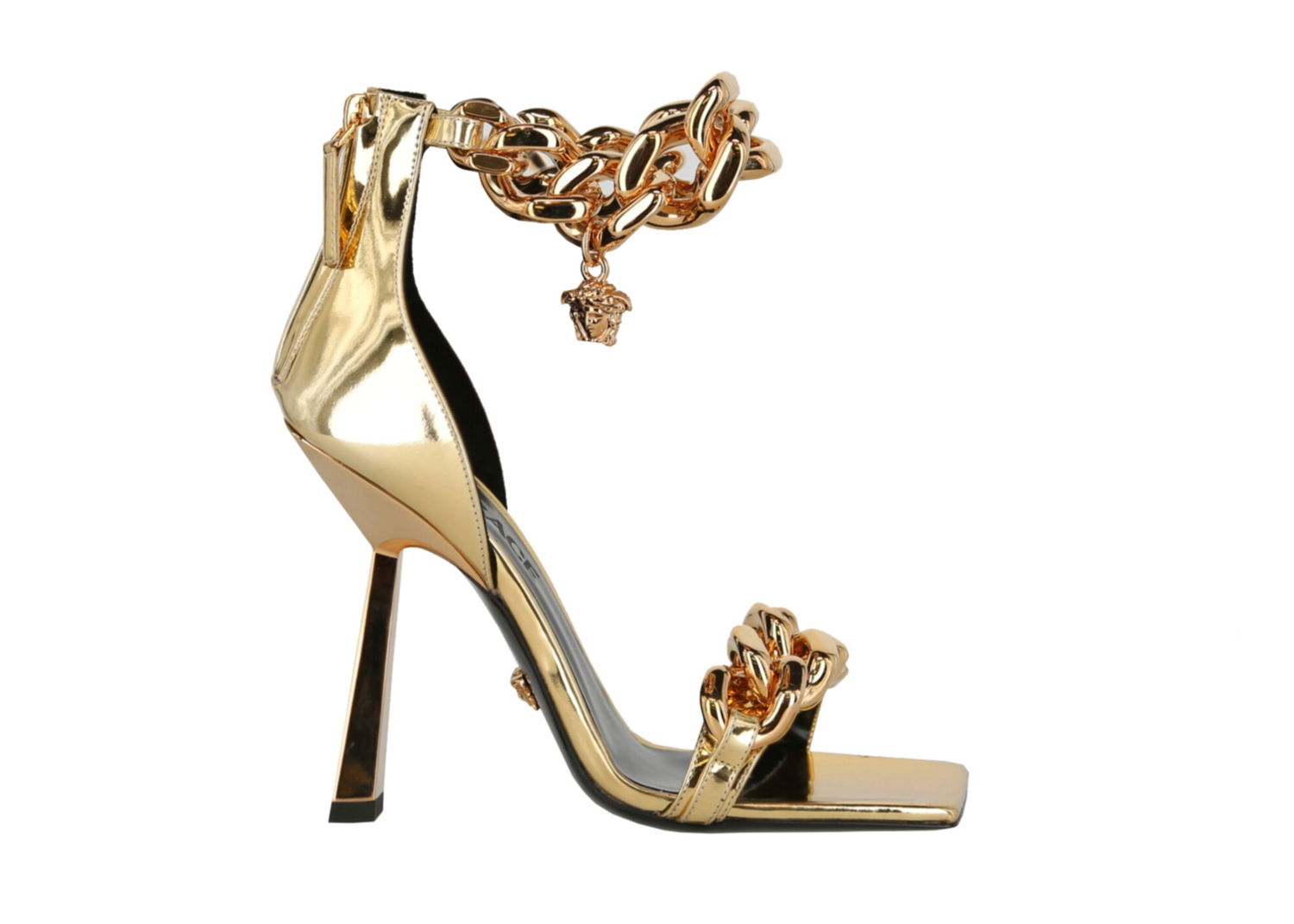 Sneakers og sko Versace Medusa Metallic Chain Sandals Gold (Women's) Beige | 1004186_1A02259_1X00, 0