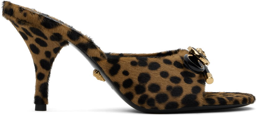 Tilbehør Versace Versace Leopard Opera Bow Heeled Sandals Brun | 1018239_1A13307_6N30V