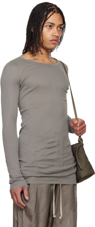 Sweater Rick Owens Rick Owens Hollywood Rib Long Sleeve T-Shirt Brun | RU01E5250 MR, 4
