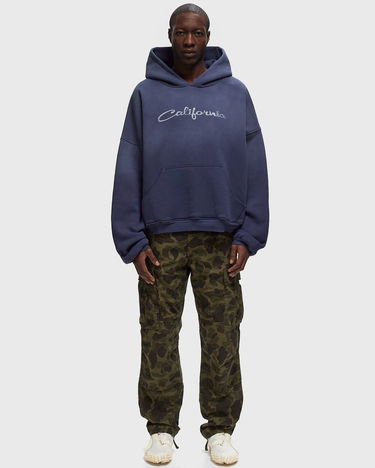 Sweatshirt ERL 'California' Print Fleece Hoodie Blå | ERL09T022, 4