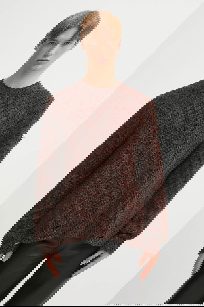 Sweater Maison Margiela Textured Distressed Crewneck Knit Sweater Flerfarvet | SH2HL0034.M13174.961, 0