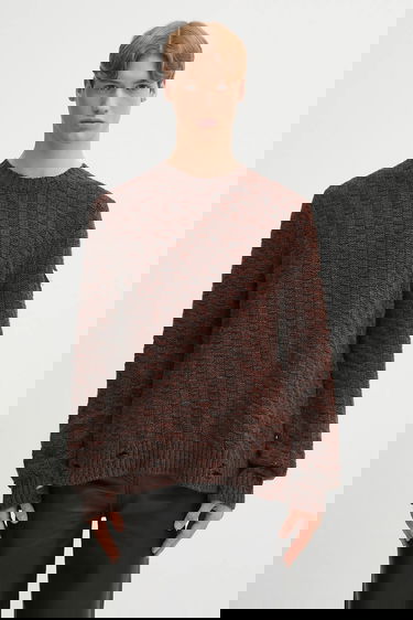 Sweater Maison Margiela Textured Distressed Crewneck Knit Sweater Flerfarvet | SH2HL0034.M13174.961, 0