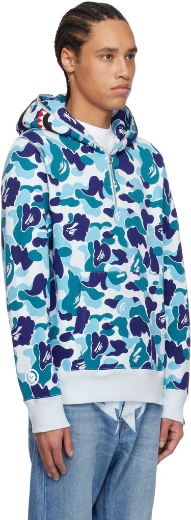 Sweatshirt BAPE A Bathing Ape ABC Camo Shark Half Zip Hoodie Grøn | 001PPK801010M, 4