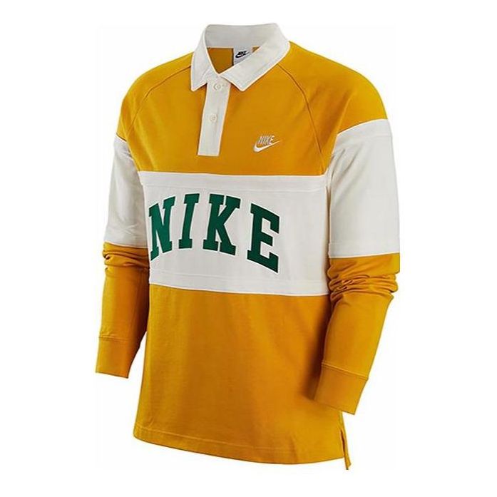 Polo skjorte Nike Long Sleeve Color-Block Polo Shirt Gul | FJ1175-747, 0