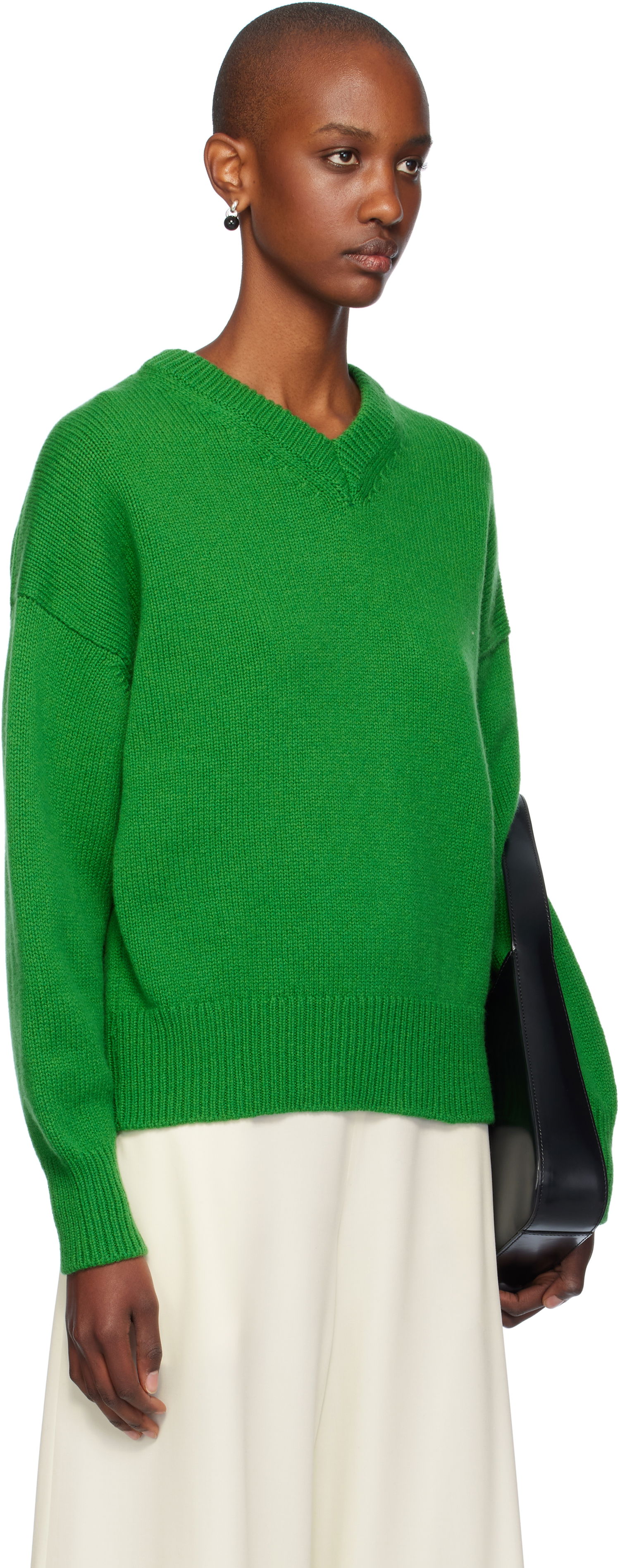 Sweater &Daughter Slouch V-Neck Sweater Grøn | F2205, 1