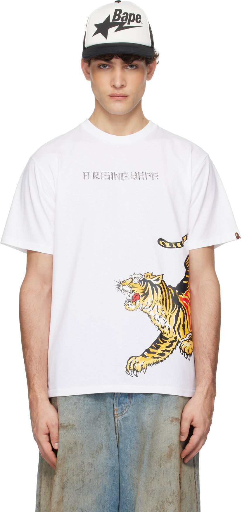 T-shirt BAPE A Bathing Ape Tiger Graphic T-Shirt Hvid | 001TEK701008L