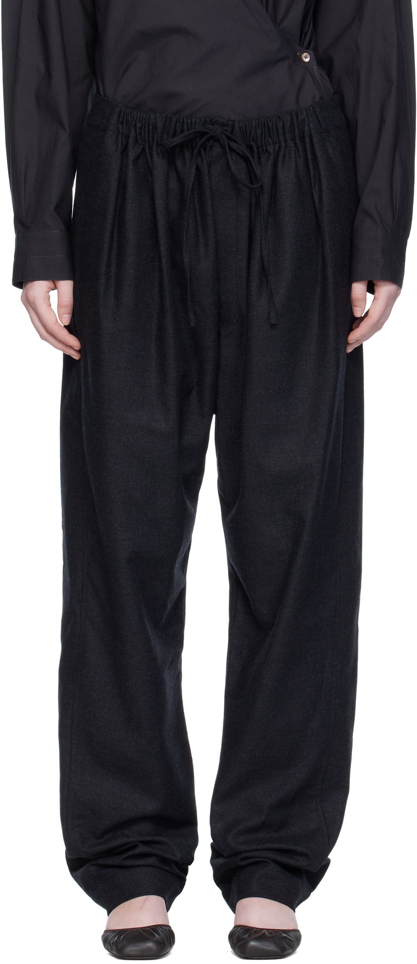 Bukser LEMAIRE Drawstring Trousers Sort | PA1222 LF1158