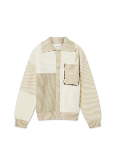 Sweater AXEL ARIGATO Beige Patchwork Knitted Cardigan Hvid | A3066002, 0