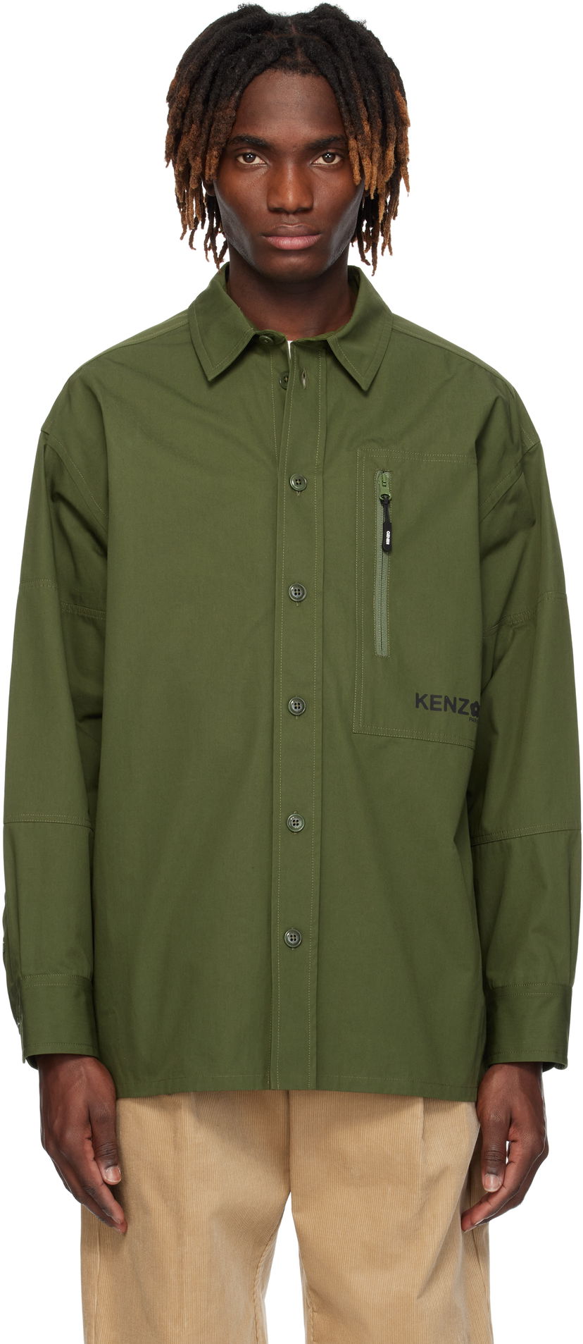 Skjorte KENZO Kenzo Paris 'Boke Flower 2.0' Oversized Shirt Grøn | FF55CH5049LP