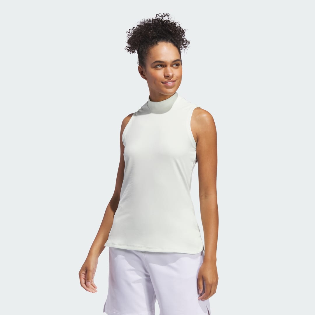 Polo skjorte adidas Performance Ultimate365 Sleeveless Mock Neck Polo Shirt Hvid | IP8696, 1
