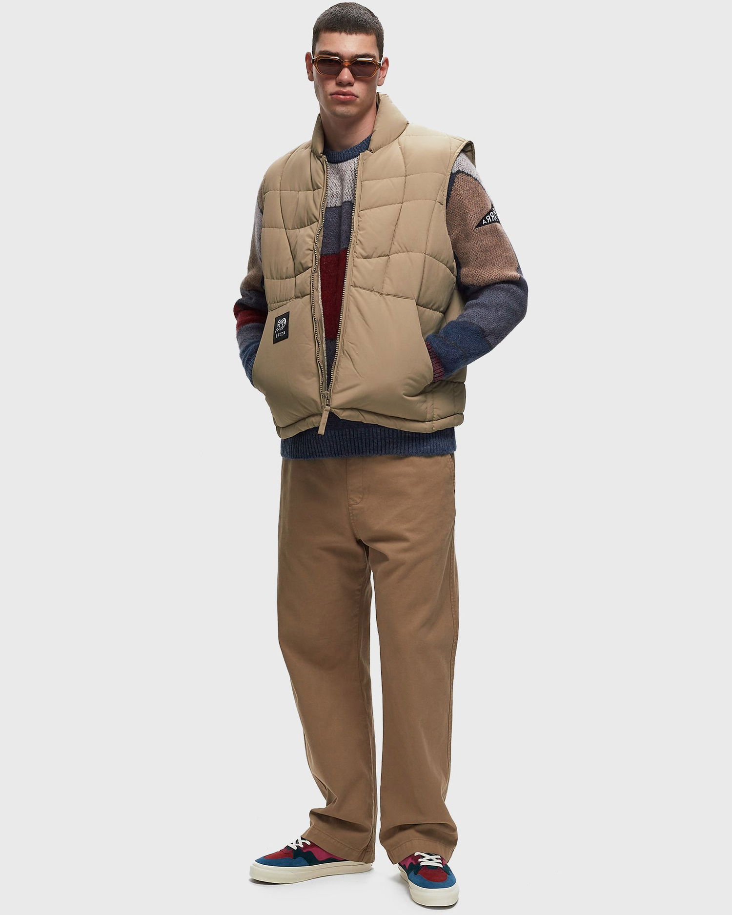 Vest By Parra Parra Waved Alien Puffer Vest Beige | 52250, 1