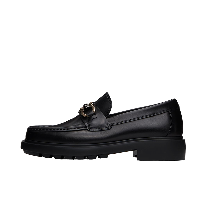 Sneakers og sko FERRAGAMO Hardware Leather Loafers Sort | 768108