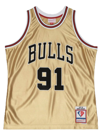 Jersey Mitchell & Ness Chicago Bulls Dennis Rodman 75th Swingman Jersey Metalisk | SMJY4398-CBU97DRDGOLD