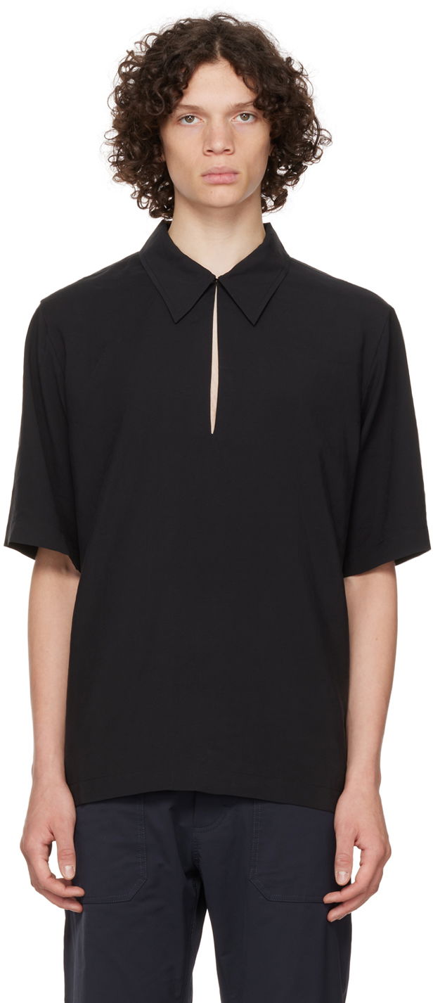 Polo skjorte Nanushka Shirt With Open Collar Sort | NM22PFSH01499